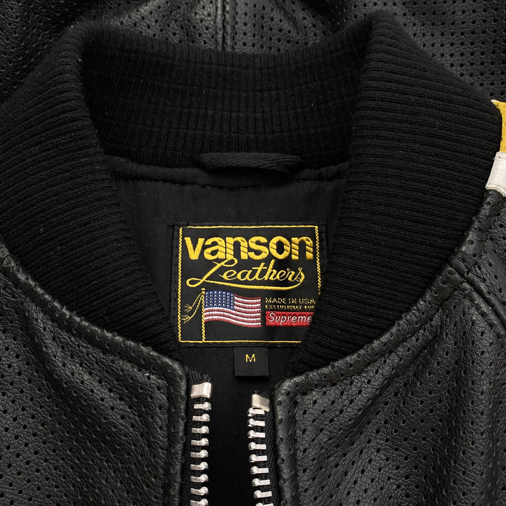 Supreme シュプリーム 20SS Vanson Leathers バンソン Perforated Bomber Jacket ブラック系 M【中古】