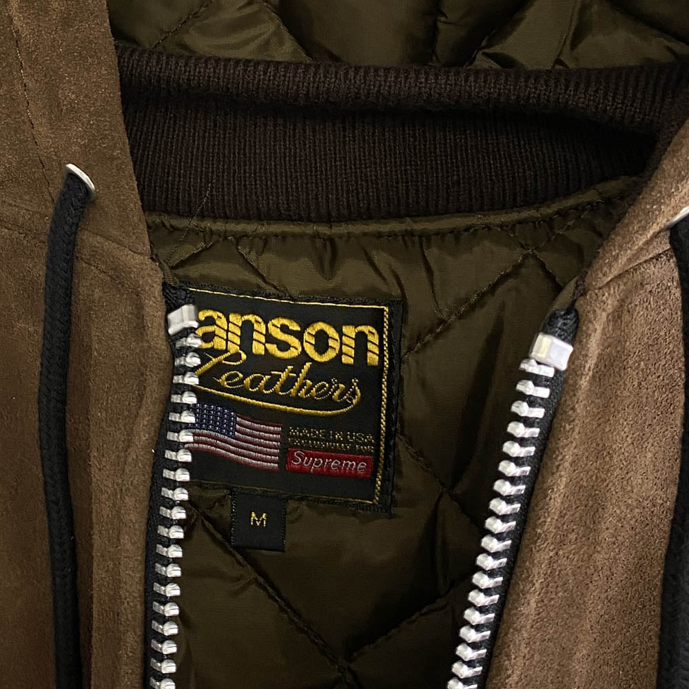 Supreme シュプリーム 24AW vanson Leathers バンソン Hooded Work Jacket ワーク ジャケット ブラウン系 M【中古】