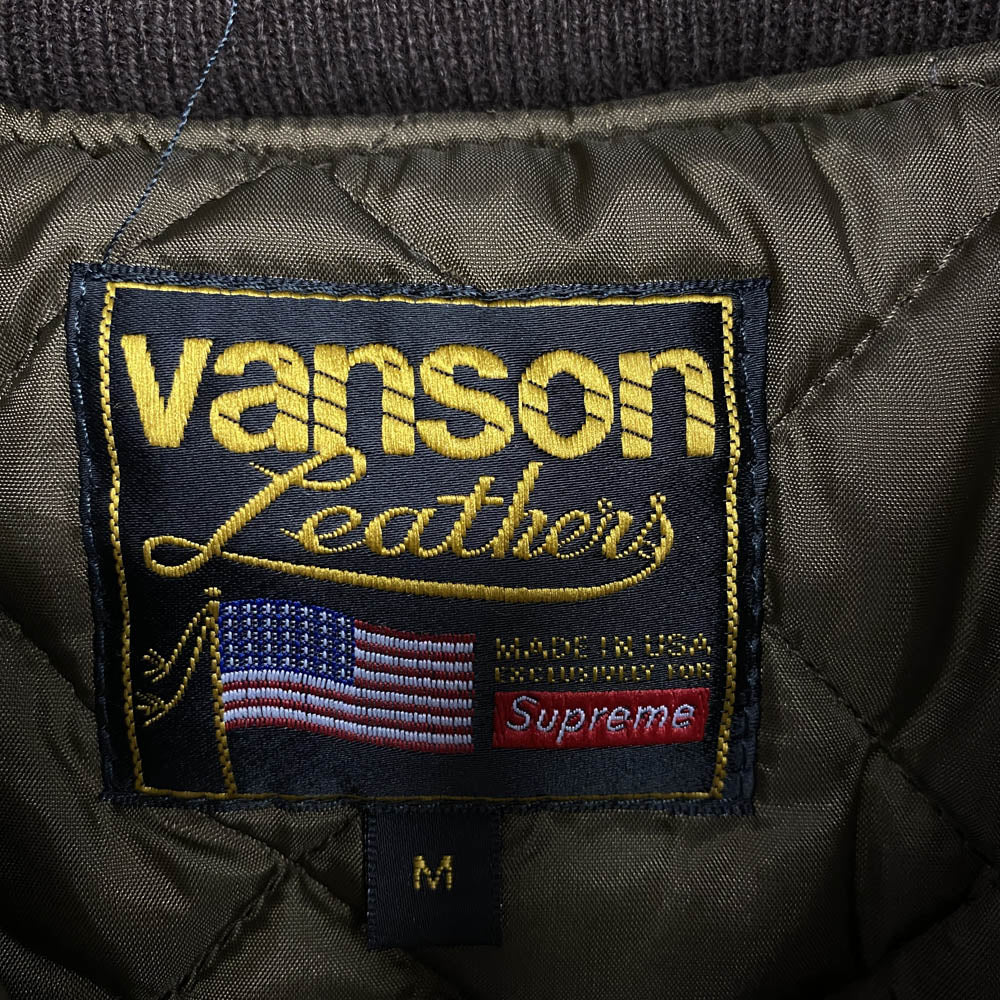 Supreme シュプリーム 24AW vanson Leathers バンソン Hooded Work Jacket ワーク ジャケット ブラウン系 M【中古】