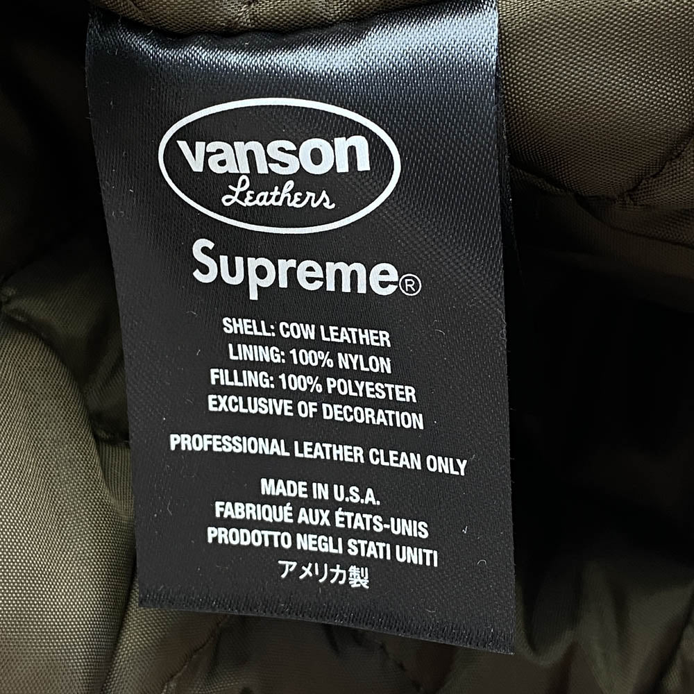Supreme シュプリーム 24AW vanson Leathers バンソン Hooded Work Jacket ワーク ジャケット ブラウン系 M【中古】