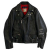 COMME des GARCONS コムデギャルソン AD2018 KZ-J001 × Lewis Leathers ルイスレザー LIVE FREE DIE STRONG ダブルライダース レザー ジャケット ブラック系 38【中古】