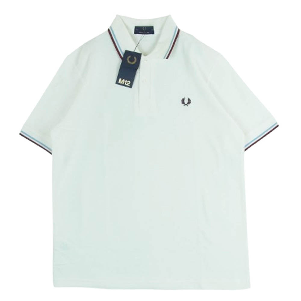 FRED PERRY フレッドペリー M12N 英国製 半袖 ポロシャツ コットン ホワイト系 120 44【新古品】【未使用】【中古】