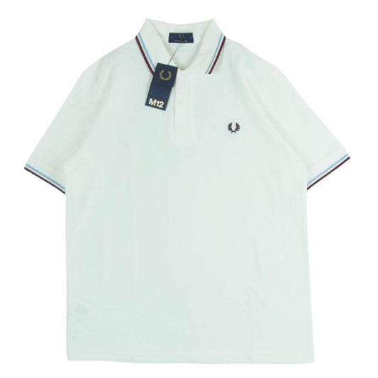 FRED PERRY フレッドペリー M12N 英国製 半袖 ポロシャツ コットン ホワイト系 120 44【新古品】【未使用】【中古】