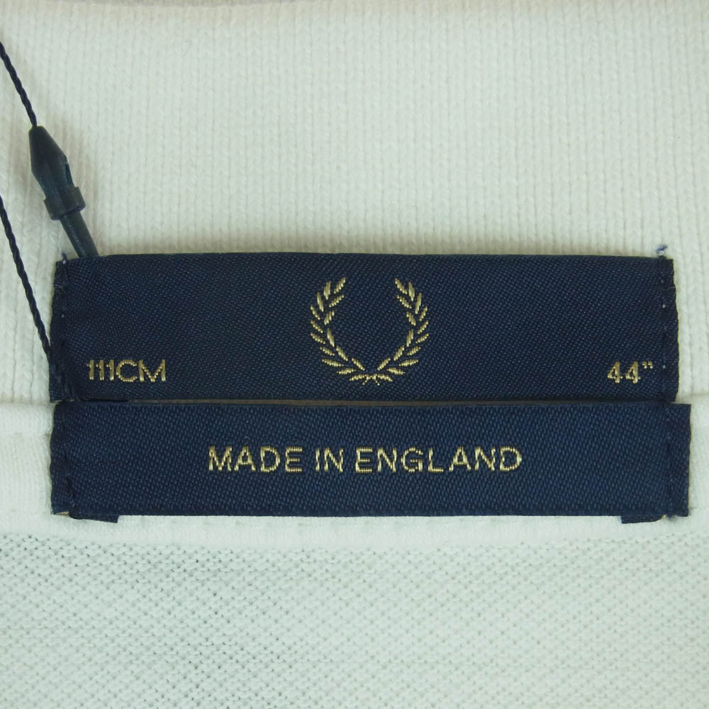 FRED PERRY フレッドペリー M12N 英国製 半袖 ポロシャツ コットン ホワイト系 120 44【新古品】【未使用】【中古】