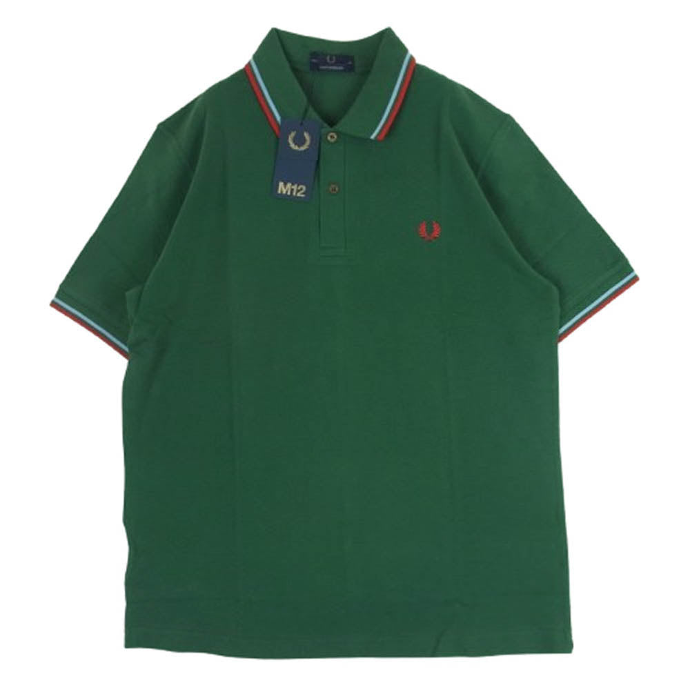 FRED PERRY フレッドペリー M12N 英国製 半袖 ポロシャツ コットン グリーン系 145 44【新古品】【未使用】【中古】