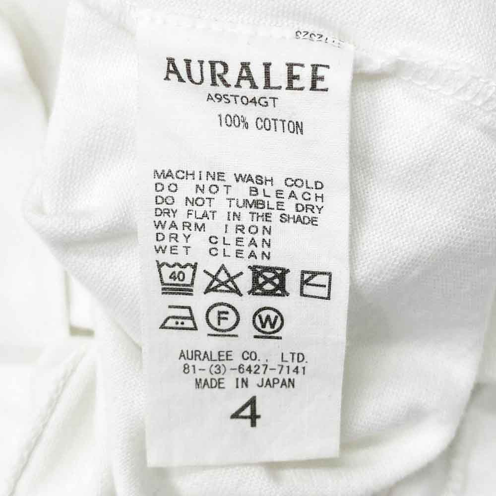 AURALEE オーラリー A9ST04GT LUSTER PLAITING HS TEE 半袖 Tシャツ ホワイト系 4【中古】
