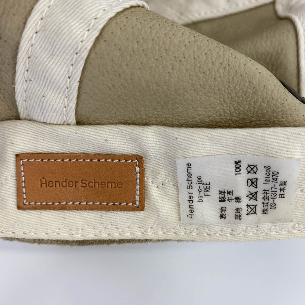 Hender Scheme エンダースキーマ bs-c-jpc PIG JET CAP レザー キャップ ベージュ系【中古】