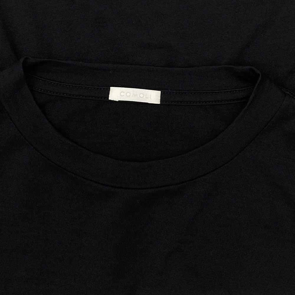 COMOLI コモリ 19SS P01-05007 ウール 天竺 半袖 クルー Tシャツ ブラック系 3【中古】