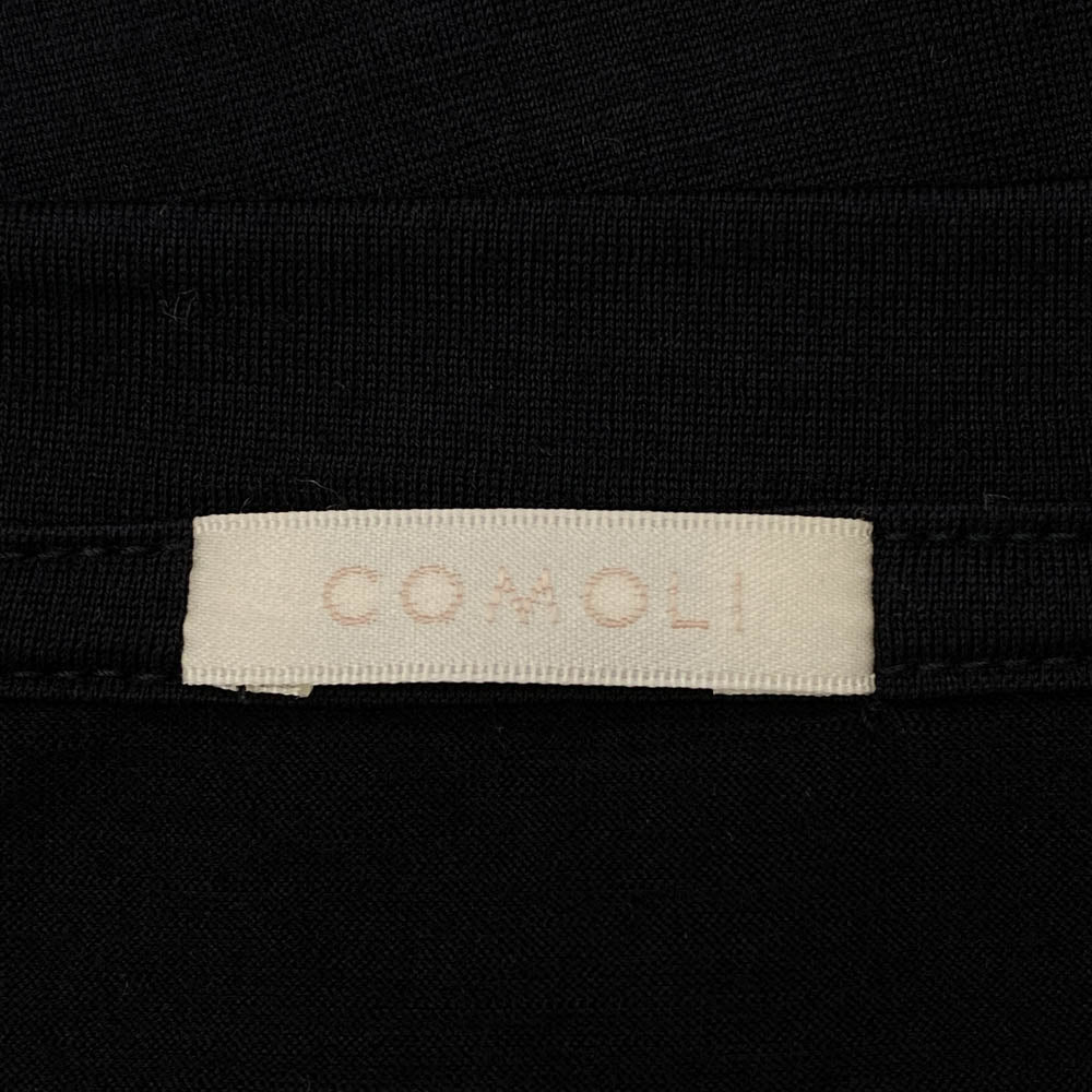 COMOLI コモリ 19SS P01-05007 ウール 天竺 半袖 クルー Tシャツ ブラック系 3【中古】