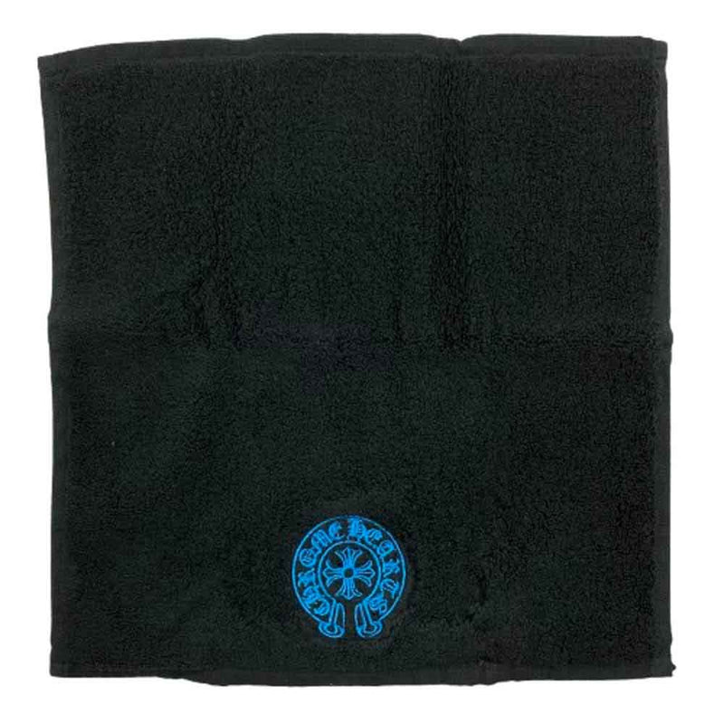 CHROME HEARTS クロムハーツ（原本無） ホースシュー刺繍 ハンド タオル ブラック系【美品】【中古】