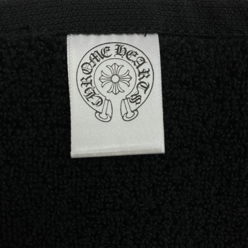 CHROME HEARTS クロムハーツ（原本無） ホースシュー刺繍 ハンド タオル ブラック系【美品】【中古】