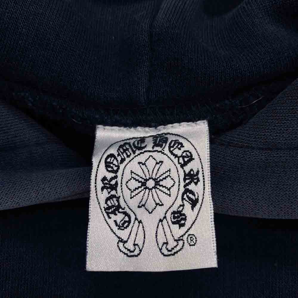 CHROME HEARTS クロムハーツ（原本無） OLD 初期タグ CH PLUS CHプラス バックプリント 裏地サーマル プルオーバー パーカー ダークネイビー系 L【中古】