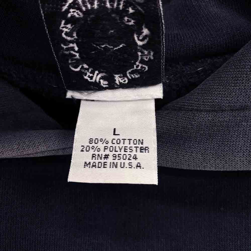 CHROME HEARTS クロムハーツ（原本無） OLD 初期タグ CH PLUS CHプラス バックプリント 裏地サーマル プルオーバー パーカー ダークネイビー系 L【中古】