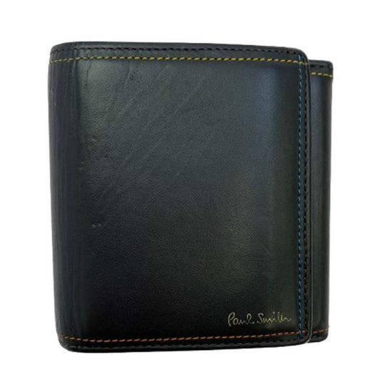 Paul Smith PSQ023 レザー 二つ折り ウォレット サイフ ブラック系【中古】