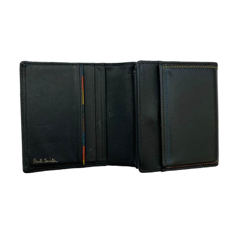 Paul Smith PSQ023 レザー 二つ折り ウォレット サイフ ブラック系【中古】