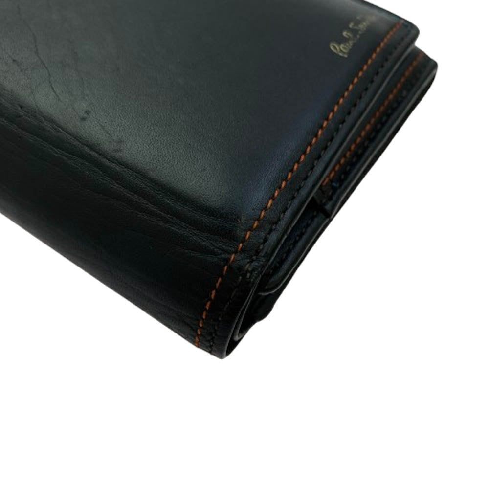 Paul Smith PSQ023 レザー 二つ折り ウォレット サイフ ブラック系【中古】
