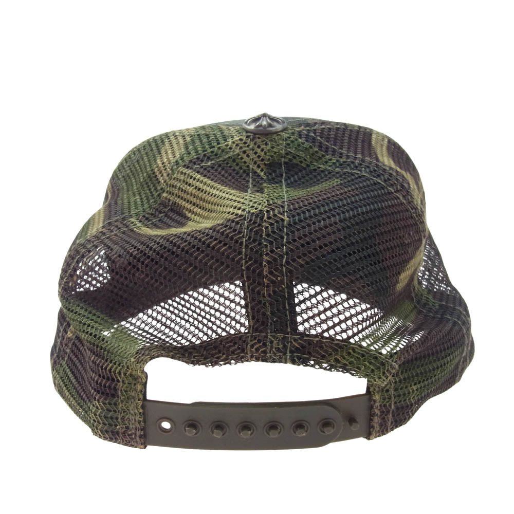 CHROME HEARTS クロムハーツ（原本無） TRUCKER CAP トラッカー キャップ カモ柄 CHロゴパッチ クロスボール付 メッシュ キャップ 帽子 カーキ系【中古】