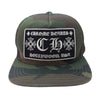CHROME HEARTS クロムハーツ（原本無） TRUCKER CAP トラッカー キャップ カモ柄 CHロゴパッチ クロスボール付 メッシュ キャップ 帽子 カーキ系【中古】