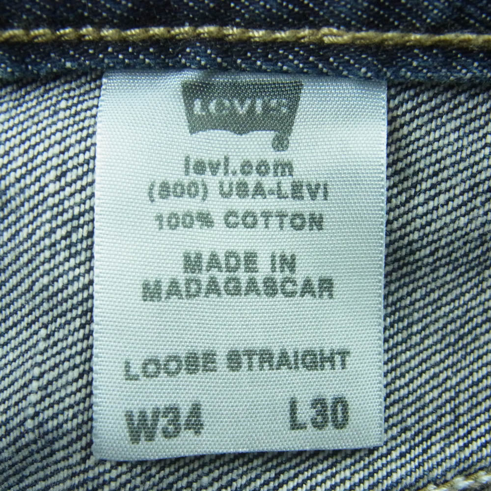 Levi's リーバイス CARPENTER LOOSE STRAIGHT カーペンター ルーズ ストレート ジーンズ デニム パンツ インディゴブルー系 W34 L30【中古】
