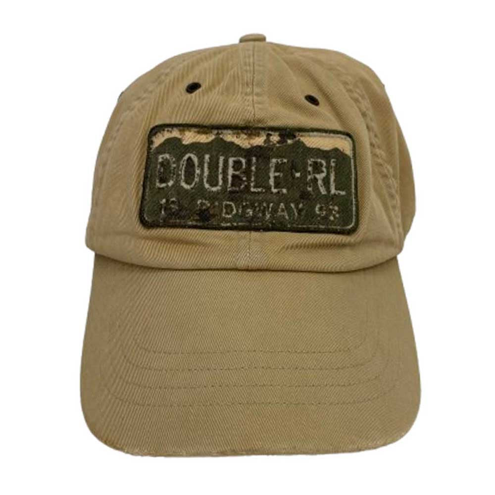 RRL ダブルアールエル トラッカー 刺繍 レザー アジャスター キャップ ベージュ系【中古】