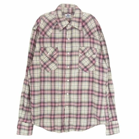 Wrangler ラングラー チェック ウエスタン 長袖 シャツ ピンク系 S【中古】