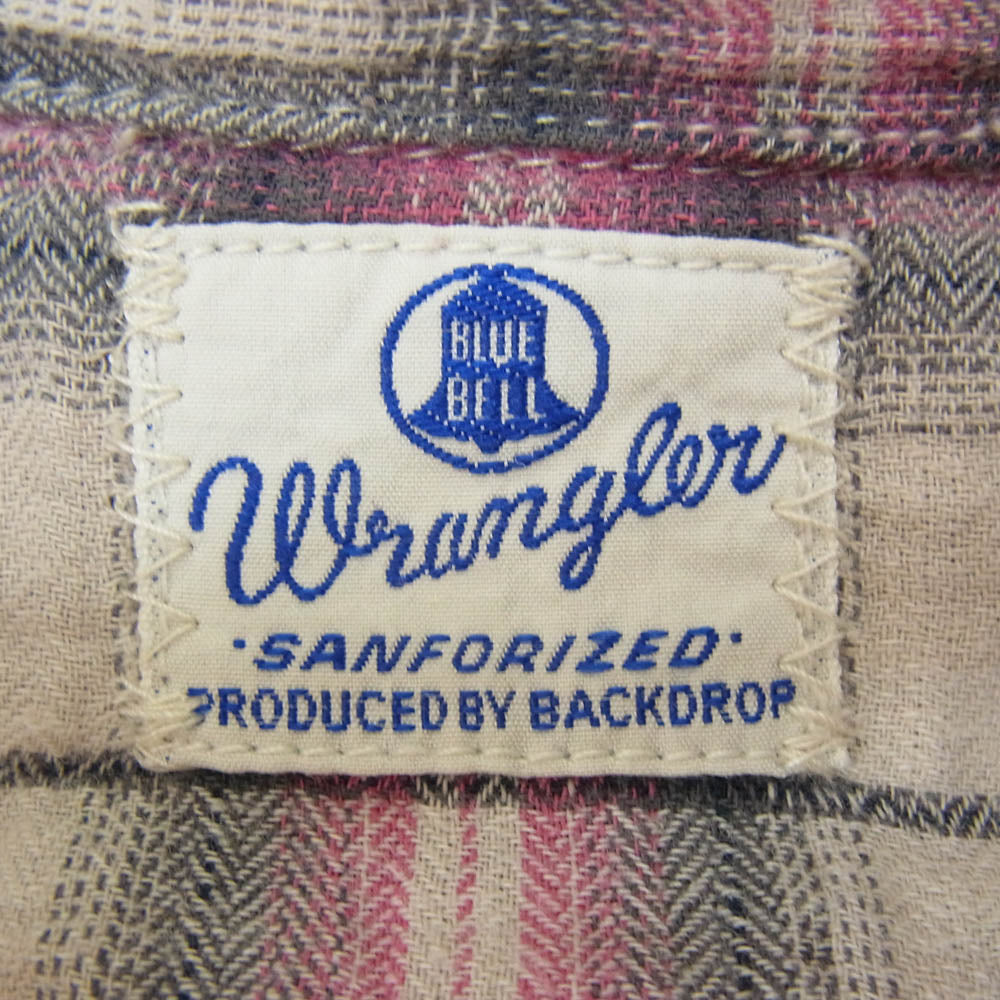Wrangler ラングラー チェック ウエスタン 長袖 シャツ ピンク系 S【中古】