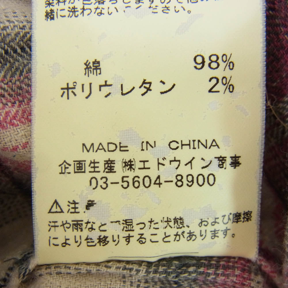 Wrangler ラングラー チェック ウエスタン 長袖 シャツ ピンク系 S【中古】