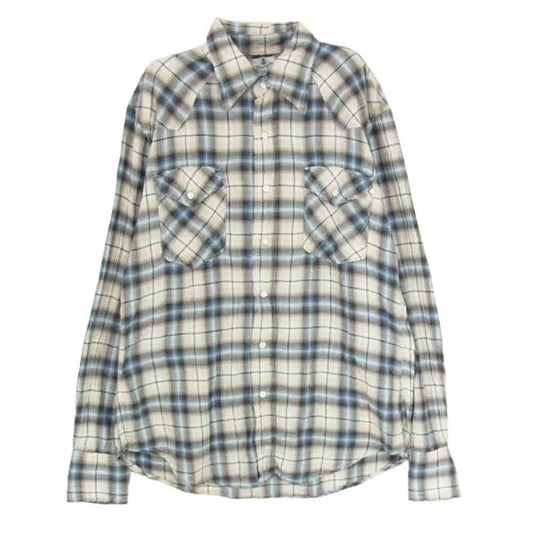 Wrangler ラングラー S9040 チェック ウエスタン 長袖 シャツ ブルー系 S【中古】