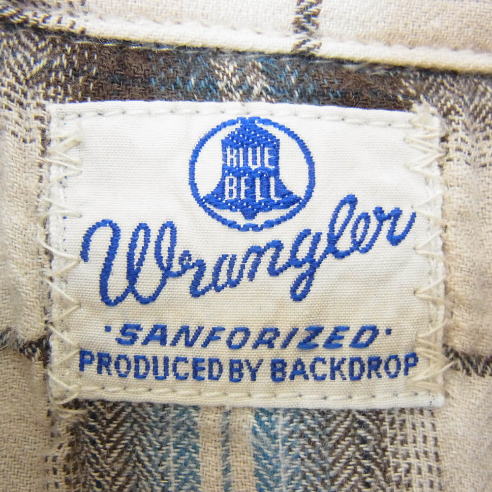 Wrangler ラングラー S9040 チェック ウエスタン 長袖 シャツ ブルー系 S【中古】