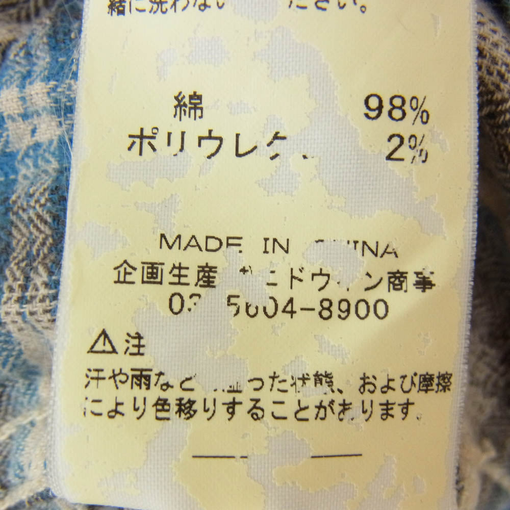 Wrangler ラングラー S9040 チェック ウエスタン 長袖 シャツ ブルー系 S【中古】
