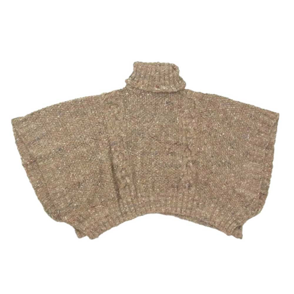 マリア ハイネック ニット ポンチョ ブラウン系 S【中古】