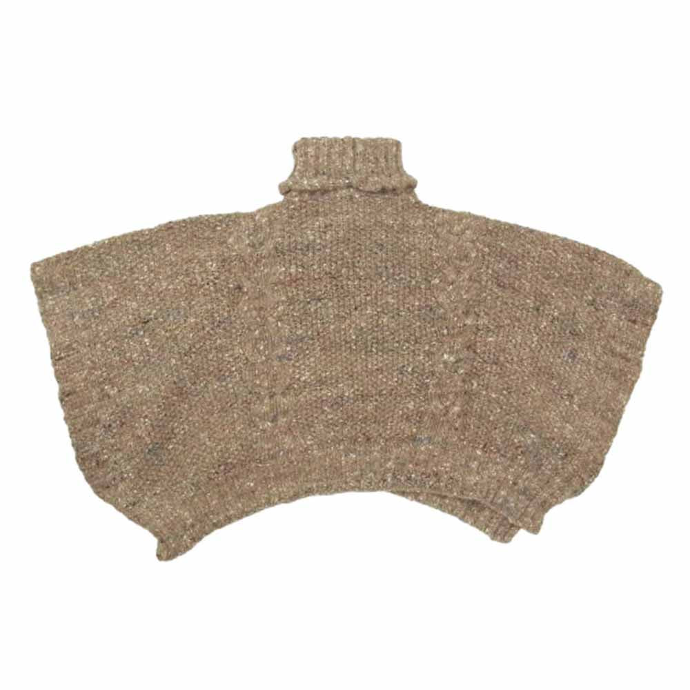 マリア ハイネック ニット ポンチョ ブラウン系 S【中古】