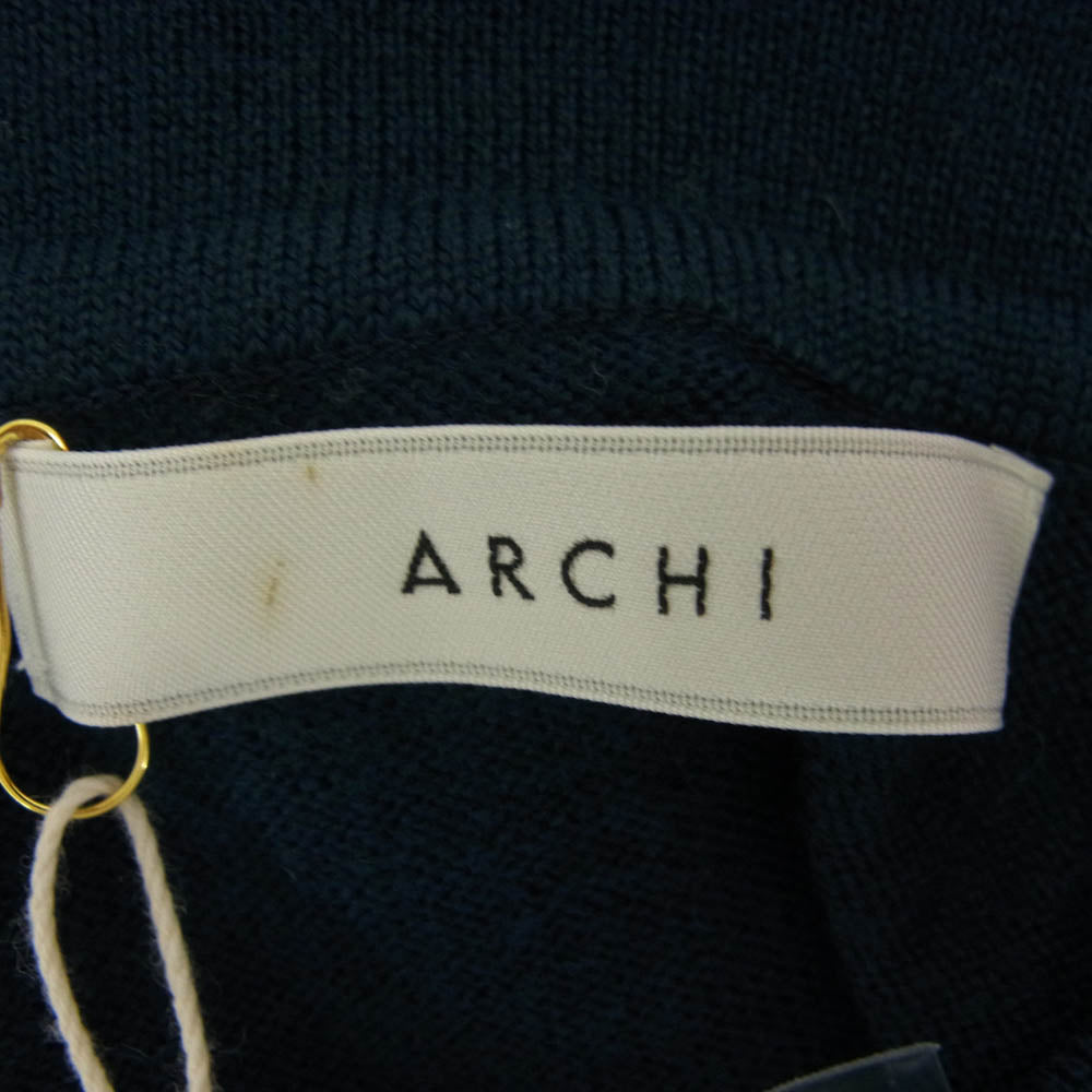 archi アーキ AW22-J1 WHOLE GARMENT KNIT COLLAR ニット オールインワン グリーン系 FREE【中古】