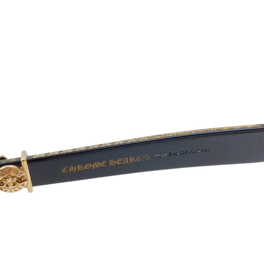 CHROME HEARTS クロムハーツ（原本無） 55□17-143 SPLAT-A BSフレアテンプル ウェリントン サングラス メガネ ブラック系 55□17-143【中古】