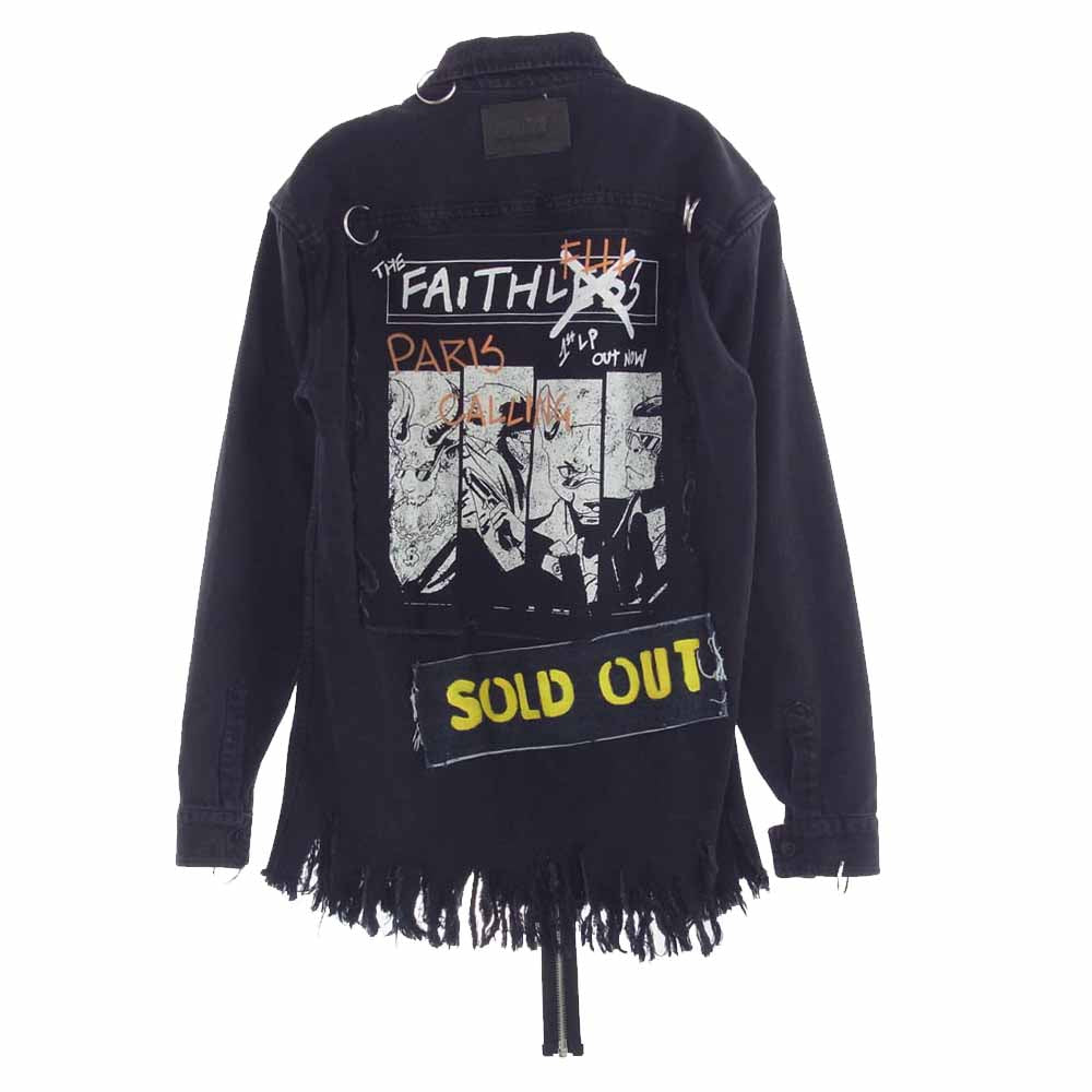 フェイスコネクション 19AW X5813DNTMB7 NTMB FAITH DENIM SHIRT 裾フリンジ デニム シャツ ジャケット ブラック系 M【中古】