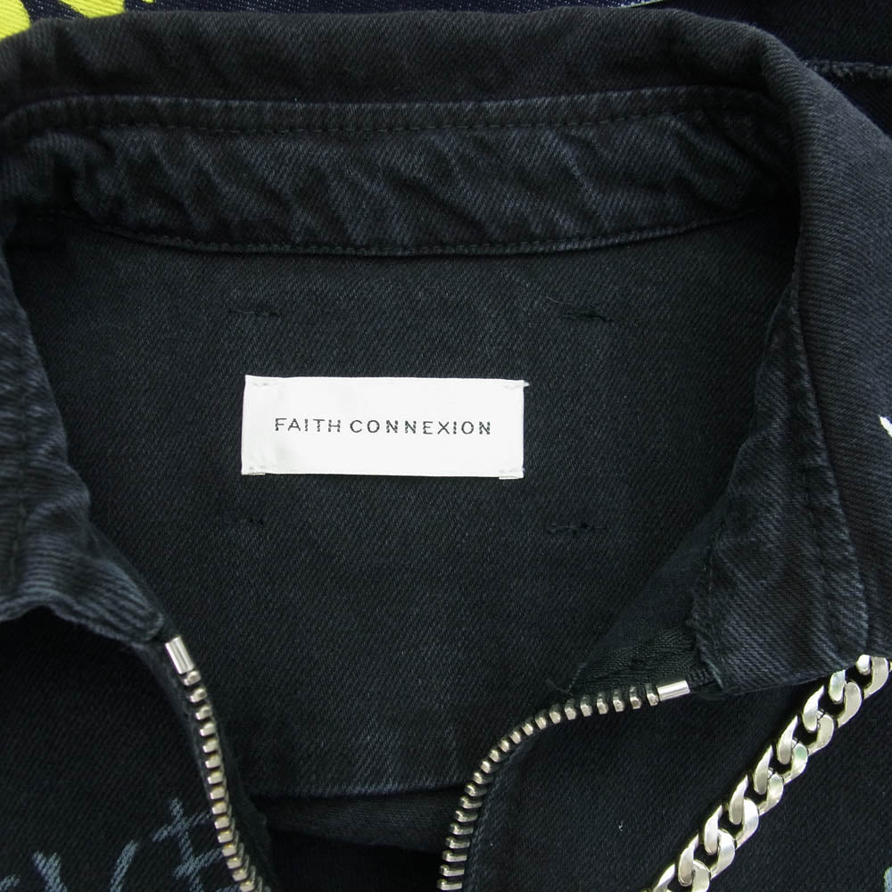 フェイスコネクション 19AW X5813DNTMB7 NTMB FAITH DENIM SHIRT 裾フリンジ デニム シャツ ジャケット ブラック系 M【中古】