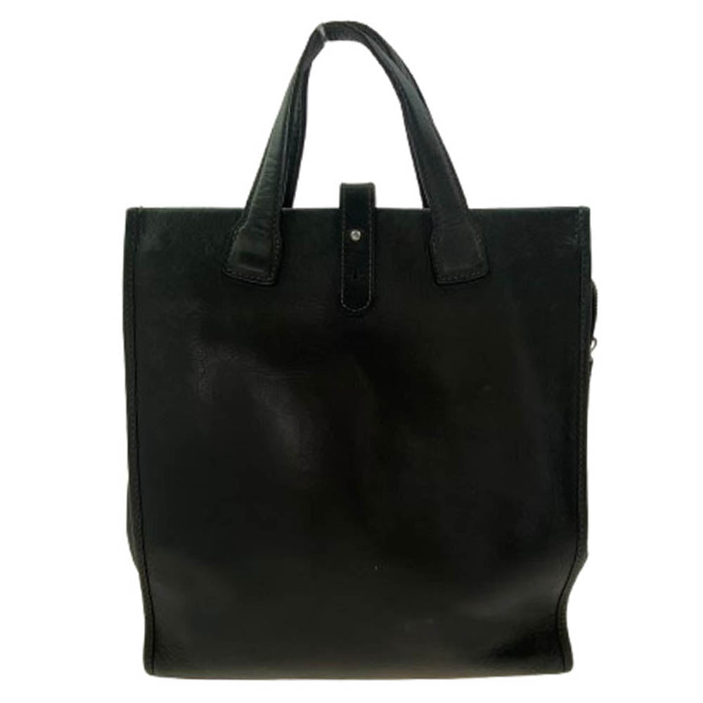 インディード オールレザー トートバッグ 本革 ハンドバッグ 本皮 カバン ブラック系【中古】