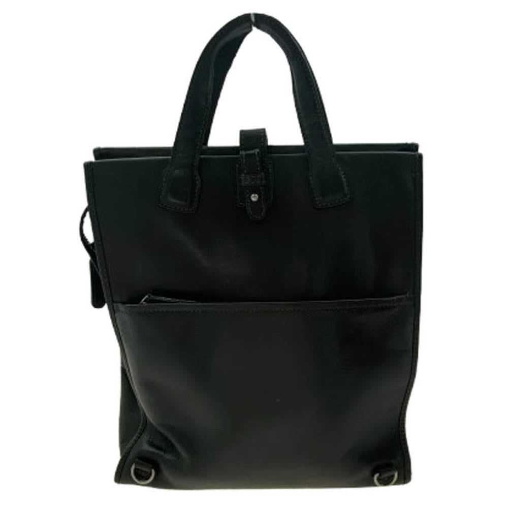 インディード オールレザー トートバッグ 本革 ハンドバッグ 本皮 カバン ブラック系【中古】