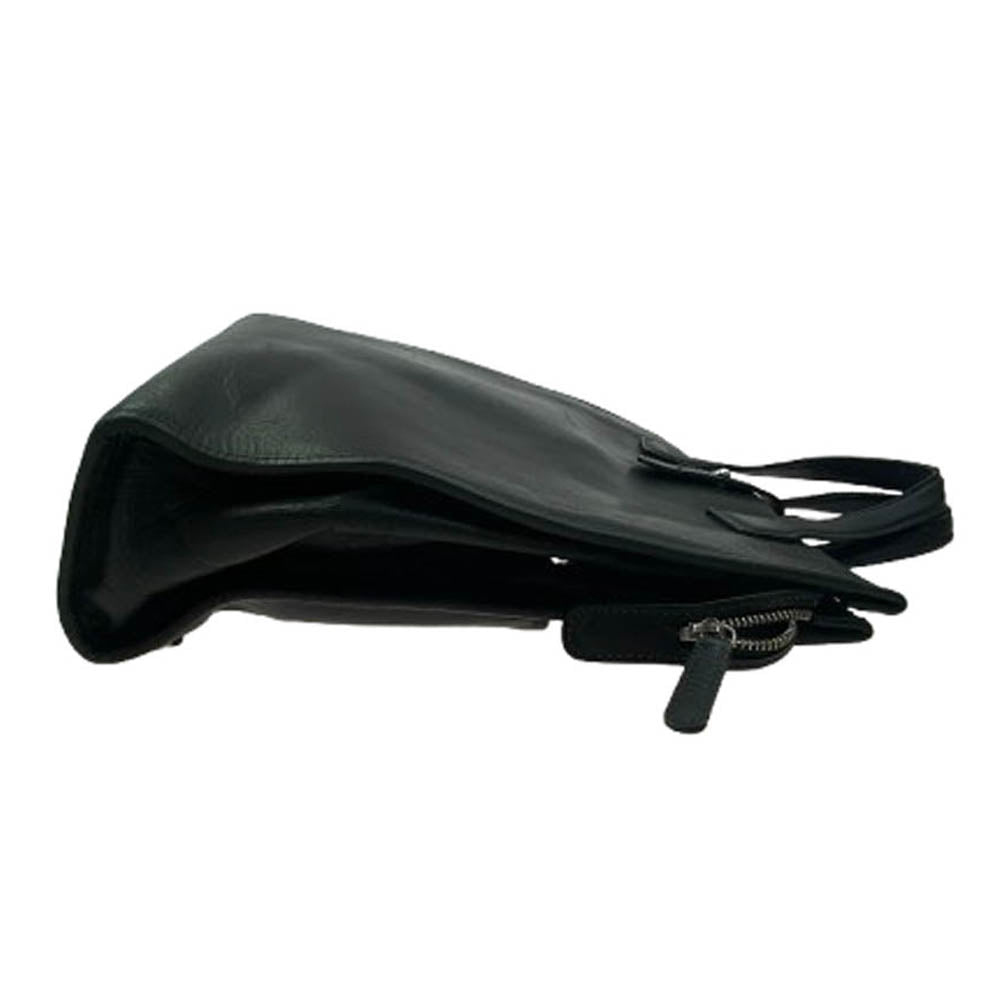 インディード オールレザー トートバッグ 本革 ハンドバッグ 本皮 カバン ブラック系【中古】