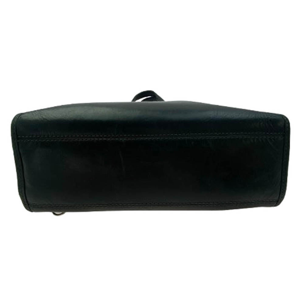 インディード オールレザー トートバッグ 本革 ハンドバッグ 本皮 カバン ブラック系【中古】