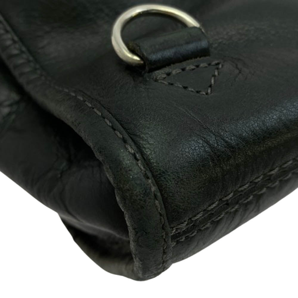 インディード オールレザー トートバッグ 本革 ハンドバッグ 本皮 カバン ブラック系【中古】