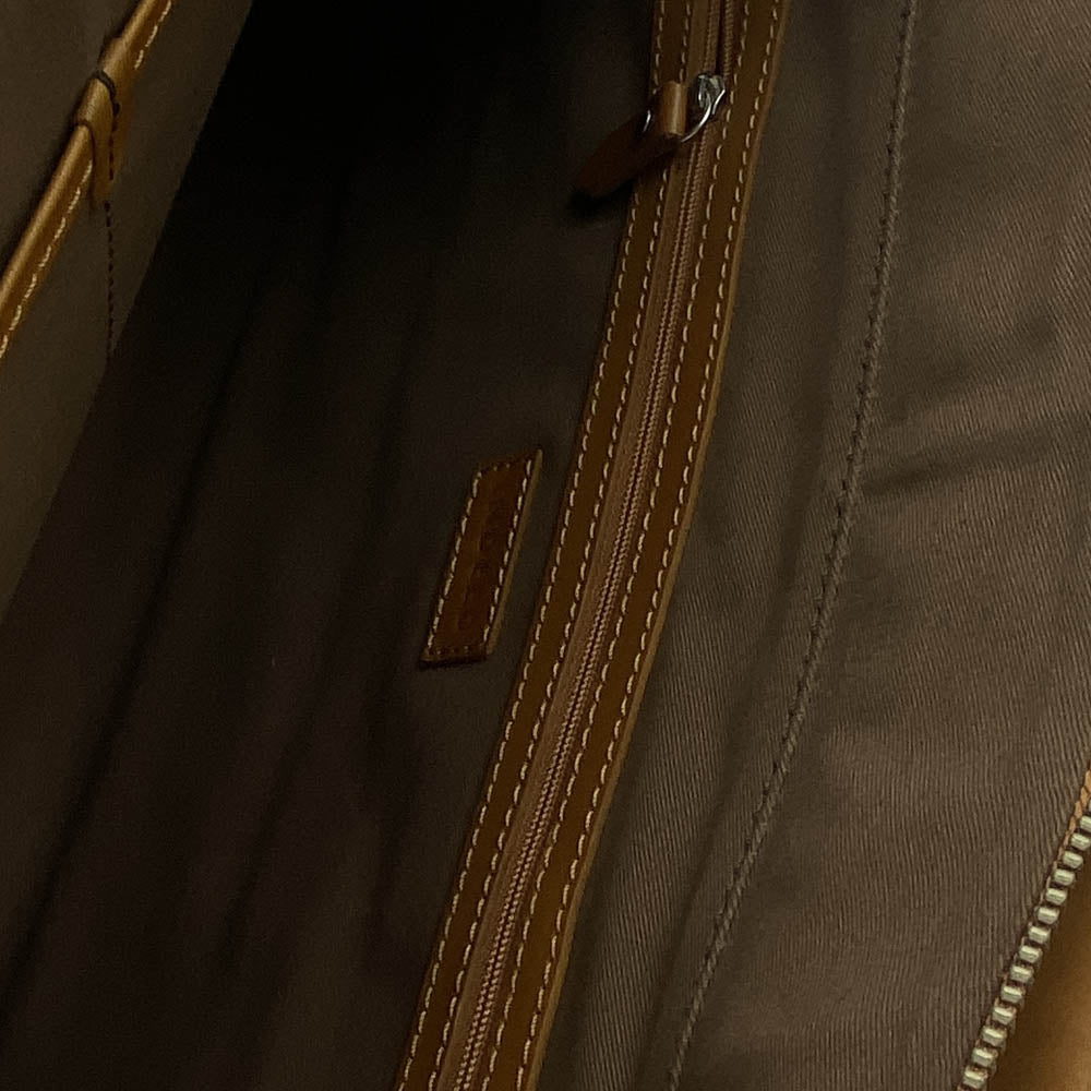 インディード 2way ショルダーストラップ付 レザー ブリーフケース ビジネスバッグ ライトブラウン ブラウン系【中古】