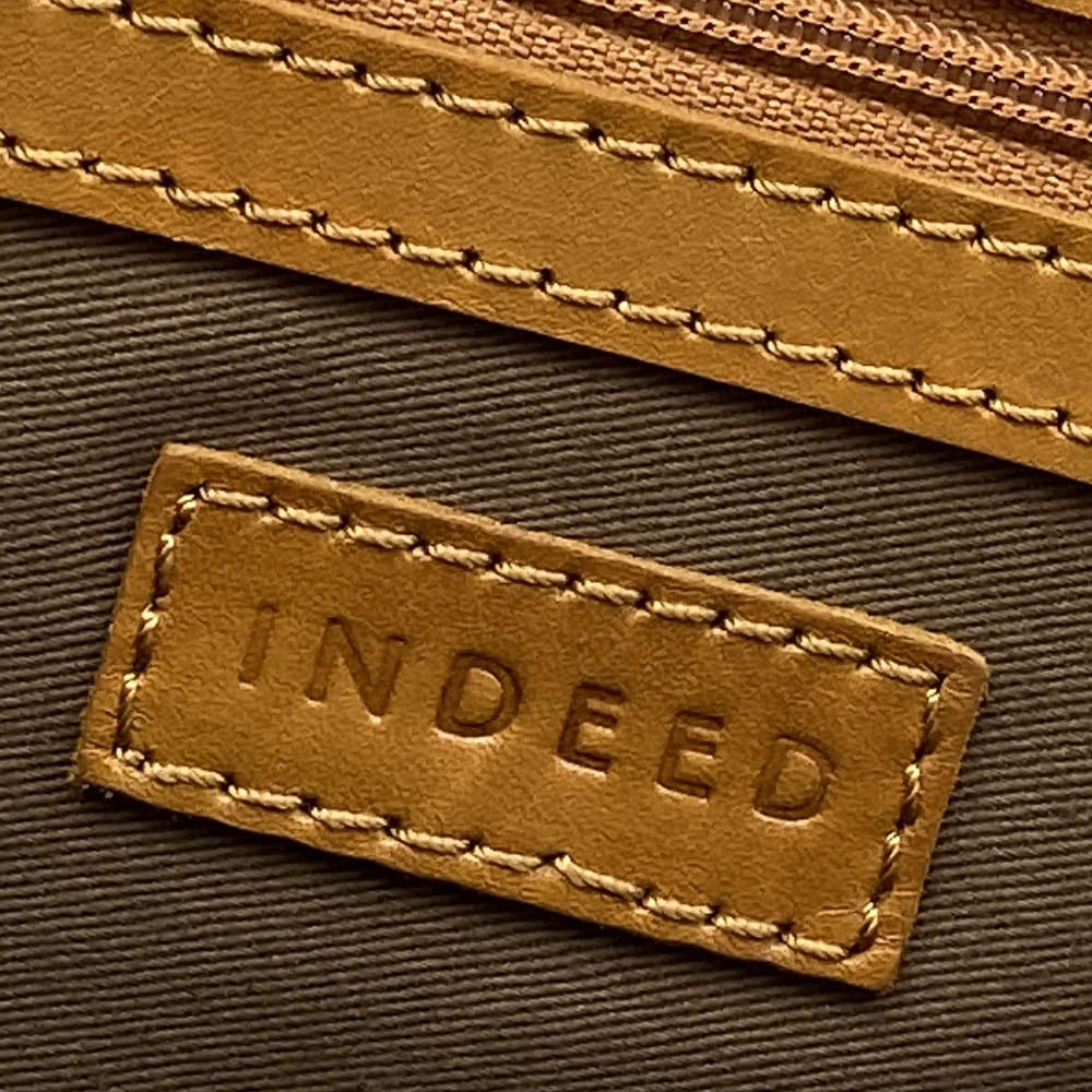 インディード 2way ショルダーストラップ付 レザー ブリーフケース ビジネスバッグ ライトブラウン ブラウン系【中古】