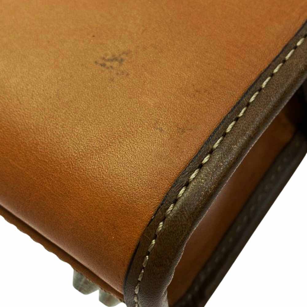 インディード 2way ショルダーストラップ付 レザー ブリーフケース ビジネスバッグ ライトブラウン ブラウン系【中古】