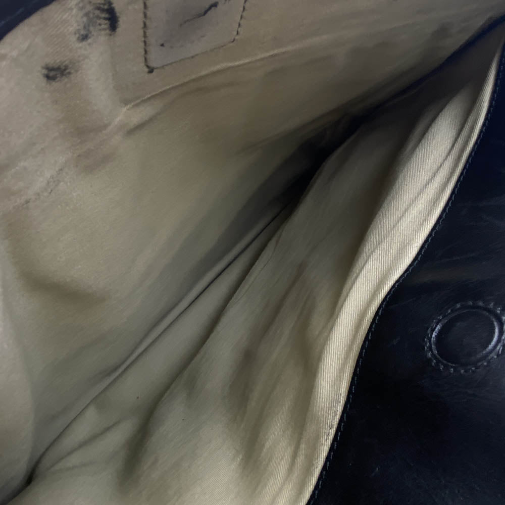 インディード オールレザー ブリーフケース ビジネスバッグ ブラック ブラック系【中古】