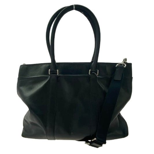 COACH コーチ F71562 ヘリテージ レキシントンレザー 2WAYショルダー ビジネス トートバッグ ブラック系【中古】