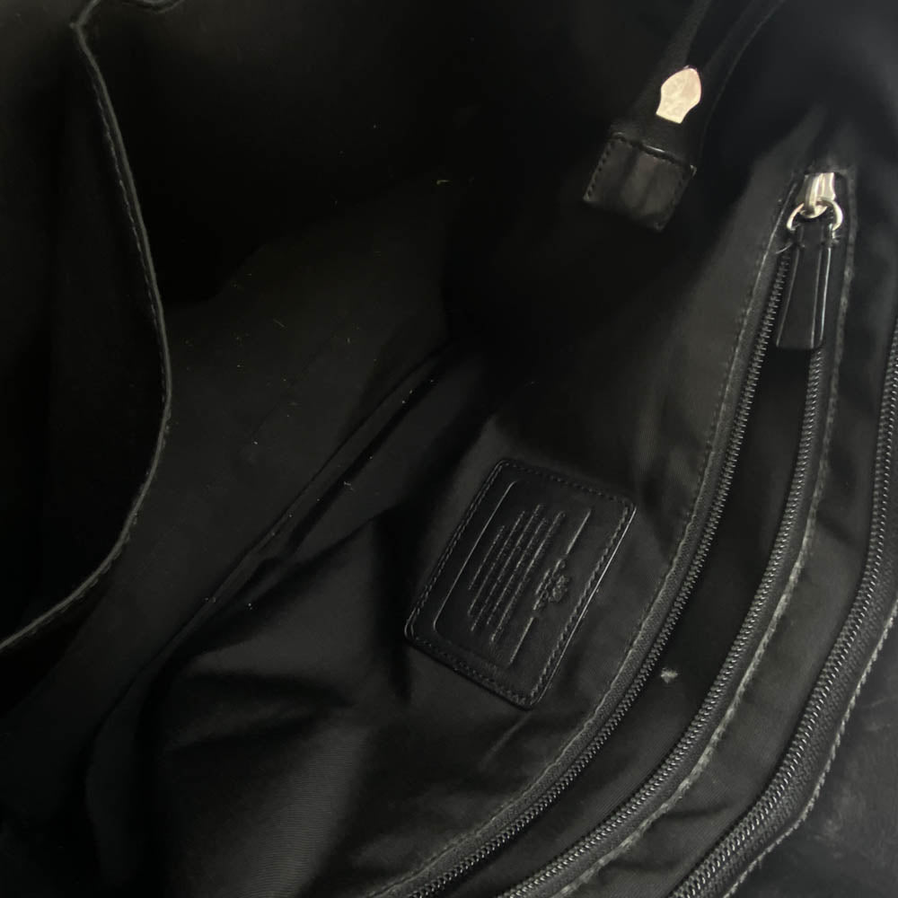 COACH コーチ F71562 ヘリテージ レキシントンレザー 2WAYショルダー ビジネス トートバッグ ブラック系【中古】