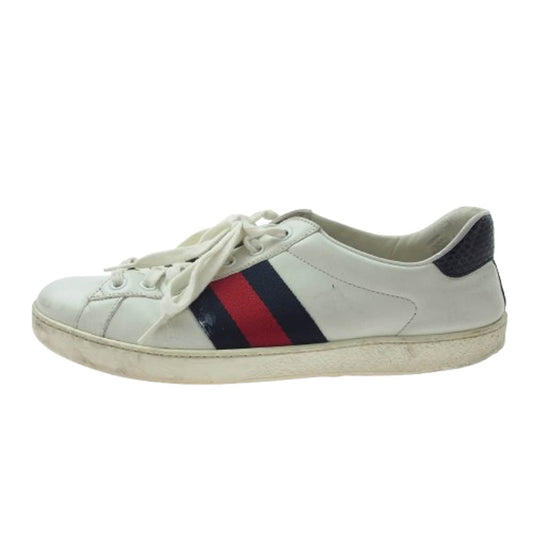 GUCCI グッチ 386750 シェリーライン ローカット スニーカー ホワイト系 7.5【中古】