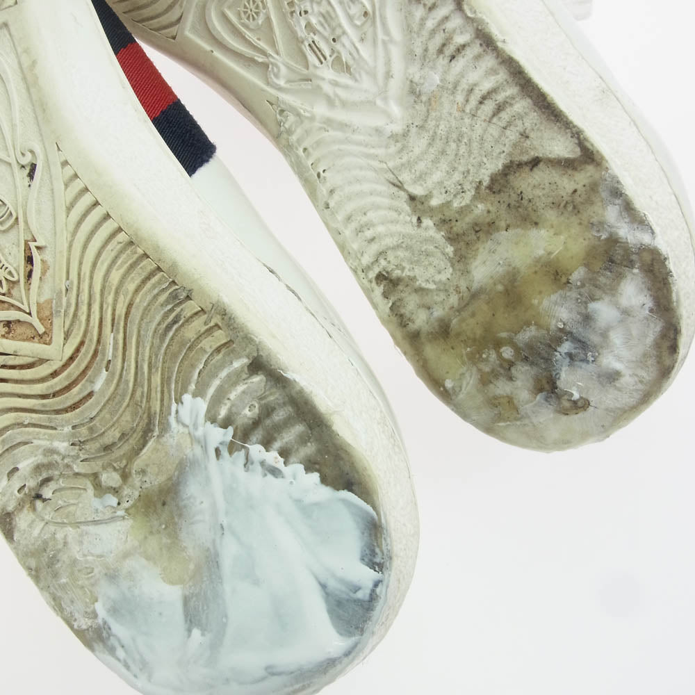 GUCCI グッチ 386750 シェリーライン ローカット スニーカー ホワイト系 7.5【中古】