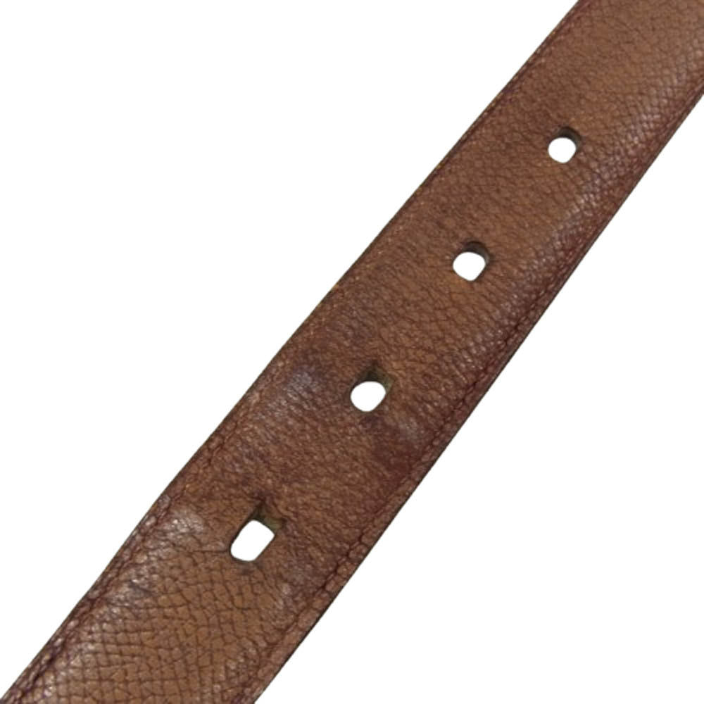 HERMES エルメス □C 刻印 マルジェラ期  アピ3 レザー ベルト ゴールド 金具 ブラウン系 95【中古】